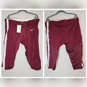 NWT NIKE Belted Football Pants Maroon White Size Men's XXL.